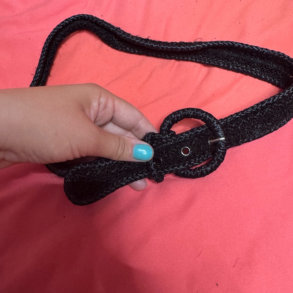 Elegant Black Woven Belt